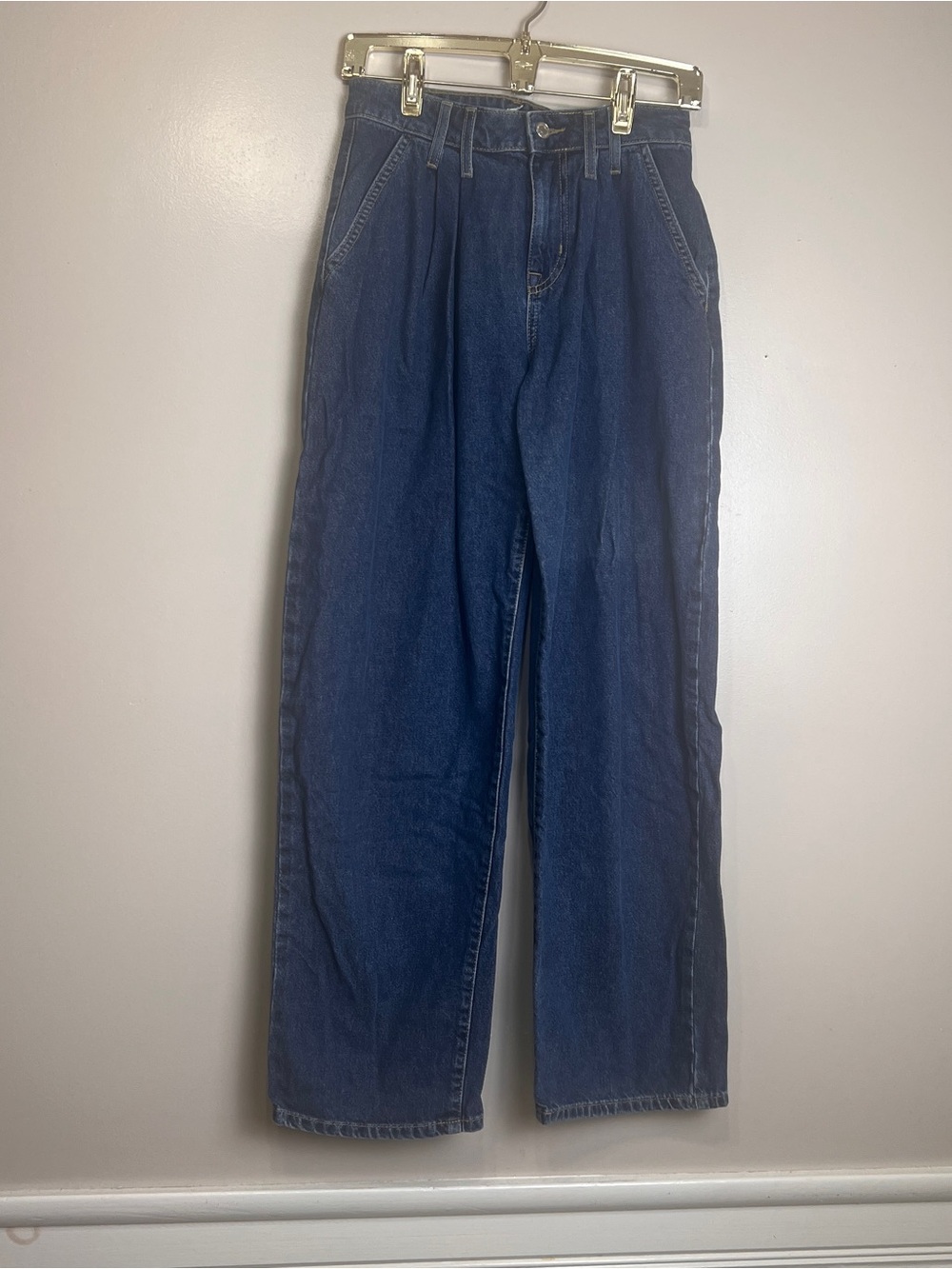 Forever 21 Mid Rise Wide Leg Blue Jeans Women's Size 25" Excellent Condition